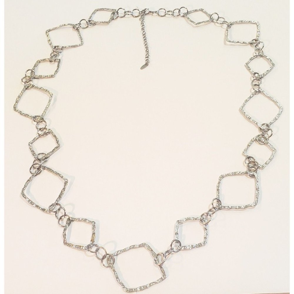 Vintage VCLM Silver Tone Necklace Estate Signed 40 inches